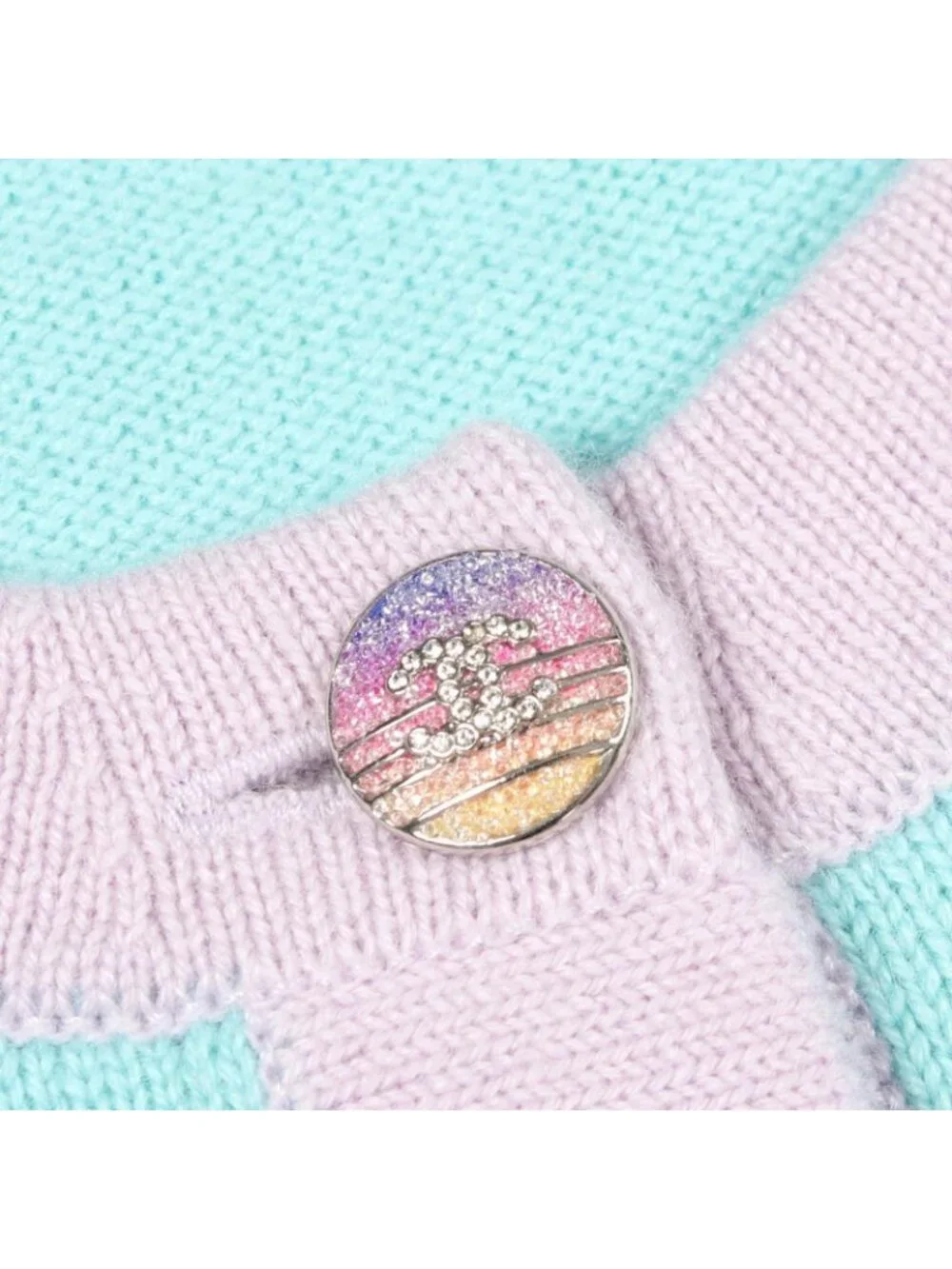 Chanel Cardigan CC Logo Button Cashmere